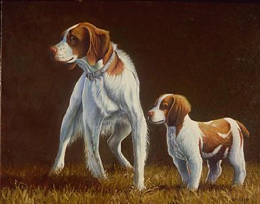 The Next Generation - Dogs-Brittany Spaniel by Len Rusin